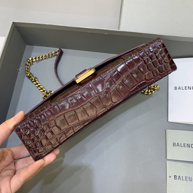 Balenciaga專櫃爆款鱷魚紋鏈條包女士肩背包 巴黎世家沙漏鏈條斜挎包 fyj1893